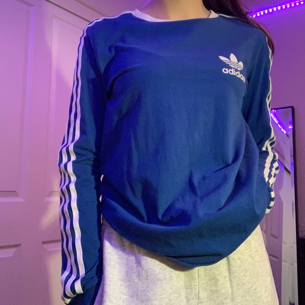 Adidas blue long sleeve shirt
